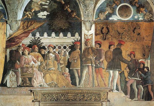 north wall of the Camera degli Sposi in the north east tower of the Castel San G